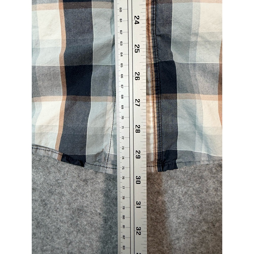 Carhartt Mens Relaxed Fit Short Sleeve Plaid Button Down Shirt Blue White M - Picture 5 of 7